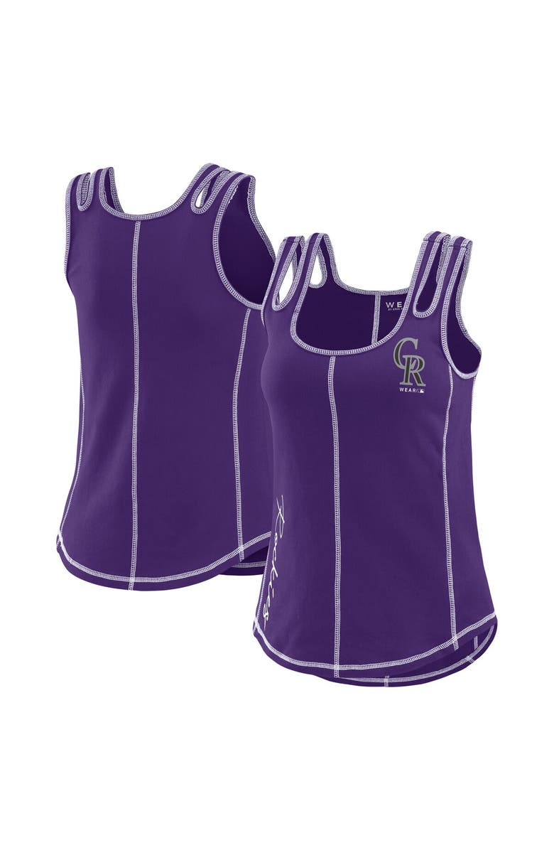 WEAR by Erin Andrews Women's WEAR by Erin Andrews Purple Colorado Rockies Contrast Stitch Tank Top, Main, color, Purple