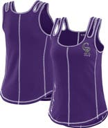 WEAR by Erin Andrews Women's WEAR by Erin Andrews Purple Colorado Rockies Contrast Stitch Tank Top