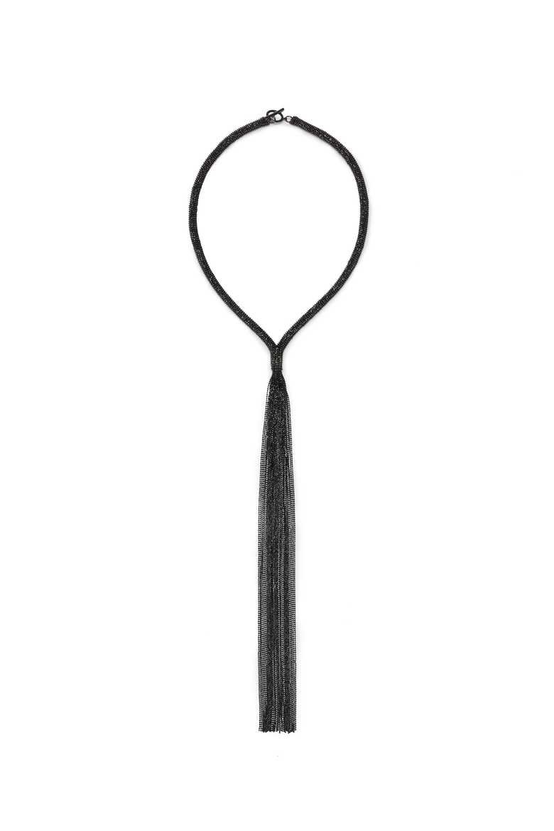 Monili tie necklace, Main, color, Black