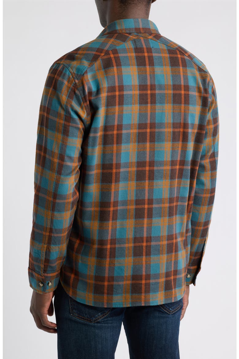 Fremont Flannel Button-Up Shirt, Alternate, color, SEA BLUE/ BROWN PLAID