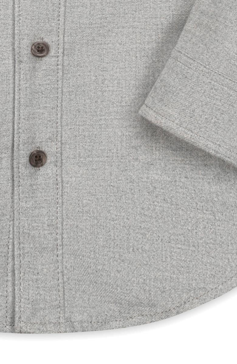 Hope & Henry Kids' Organic Long Sleeve Flannel Button Down Shirt with Elbow Patches, Alternate, color, Gray Heather Flannel