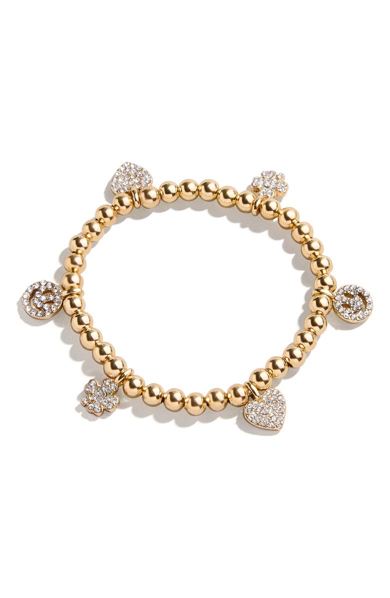 BaubleBar Pisa Charm Bracelet, Main, color, Gold