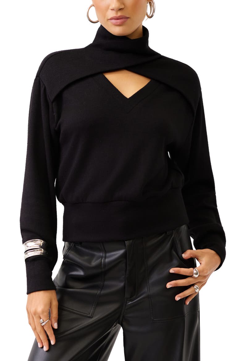 Caly Turtleneck Sweater, Main, color, BLACK