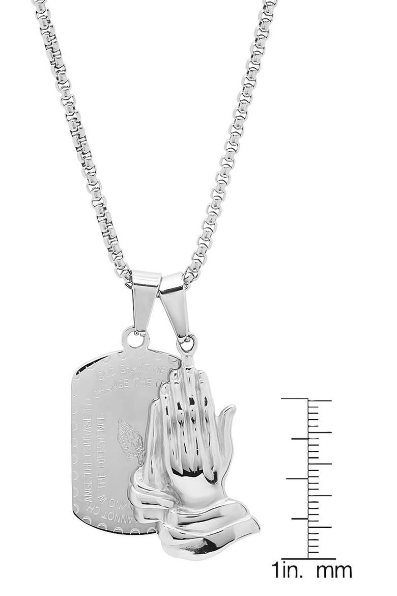 Men's Serenity Prayer Dog Tag Pendant Necklace, Alternate, color, SILVER
