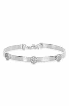 MESHMERISE Diamond Circle Ribbed Chain Bracelet