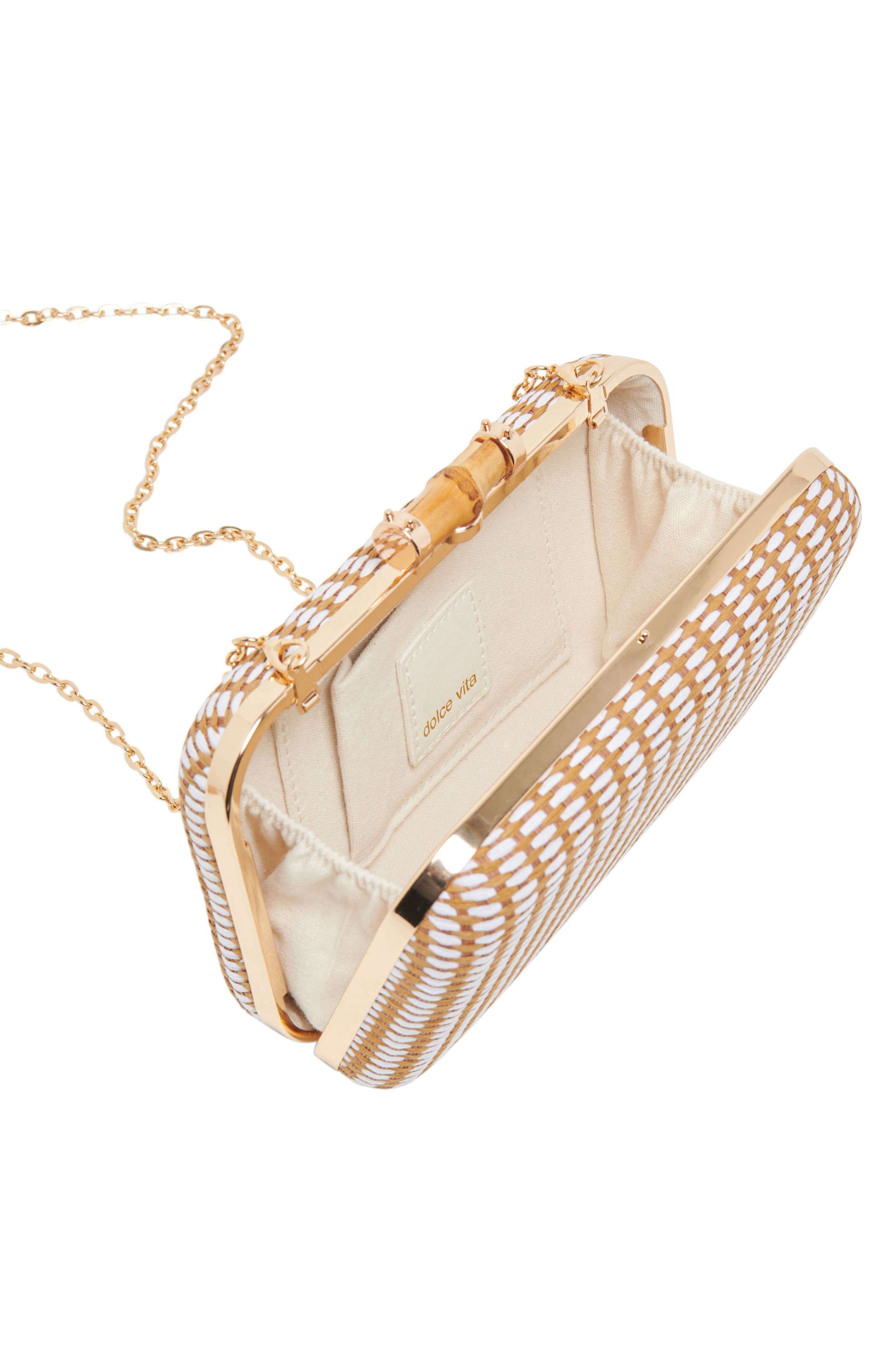 Dolce Vita Symi Raffia Convertible Clutch, Alternate, color, 
