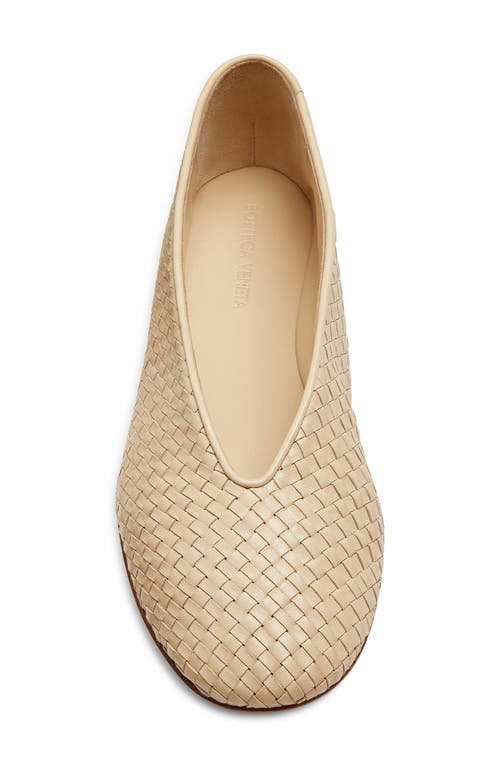 Bottega Veneta Lagoon Intrecciato Ballet Flat In Neutral