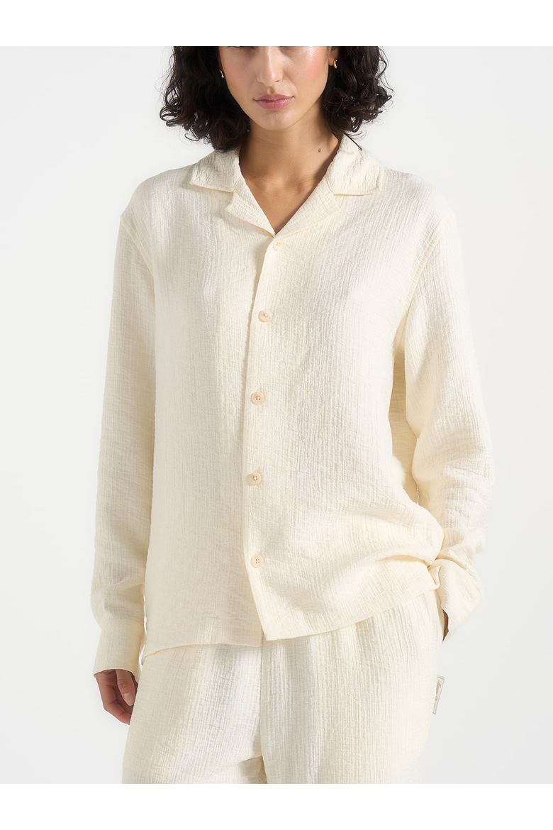 Bailey Unisex Textured Long Sleeve Shirt, Main, color, Cream