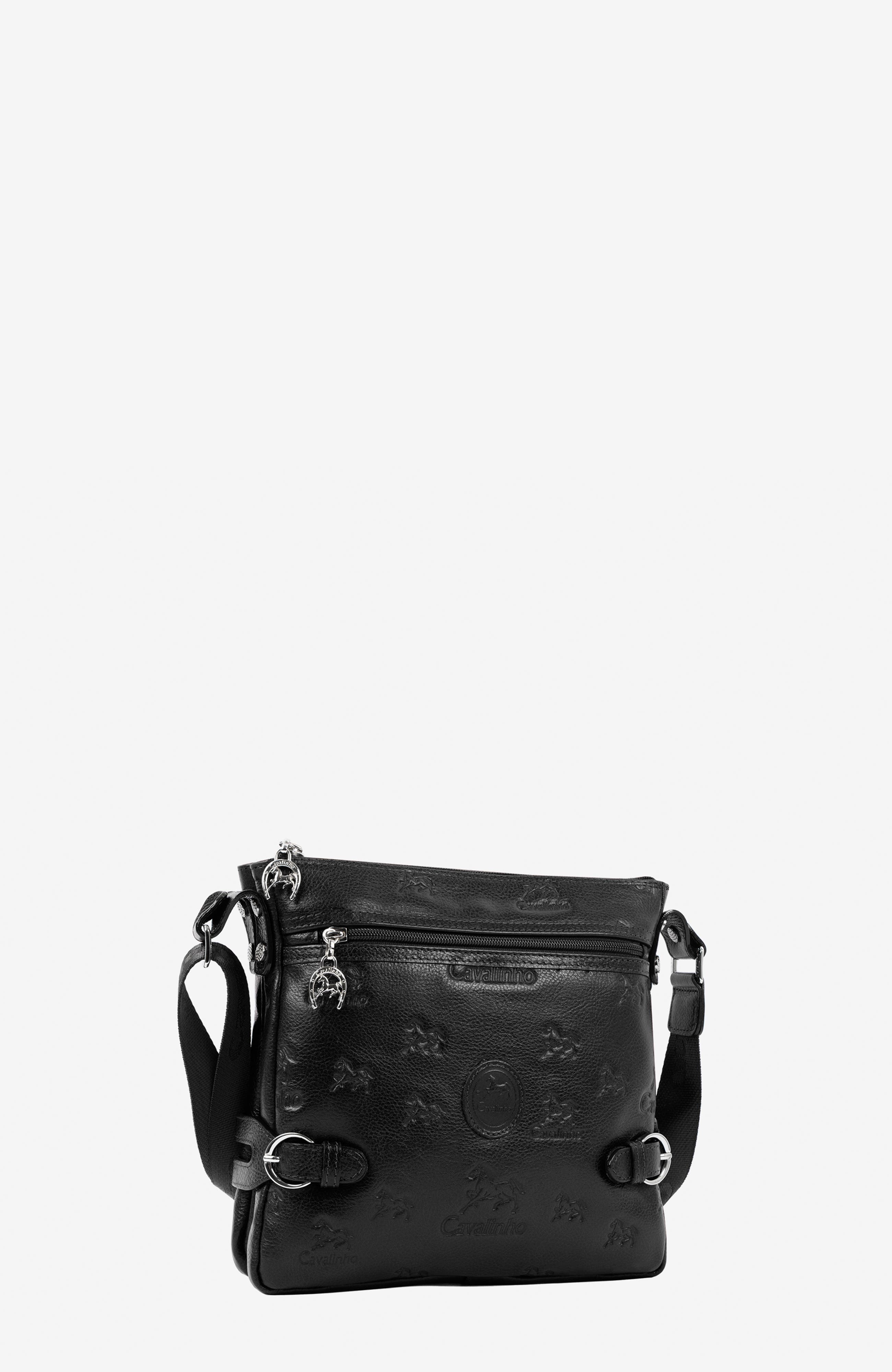 Cavalo Lusitano Leather Crossbody Bag 390, Alternate, color, Black