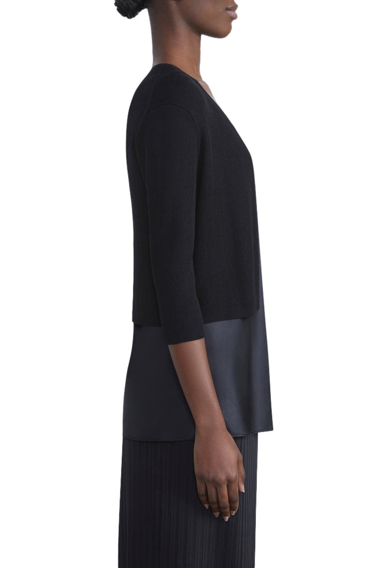 Open Front Crop Cardigan, Alternate, color, BLACK