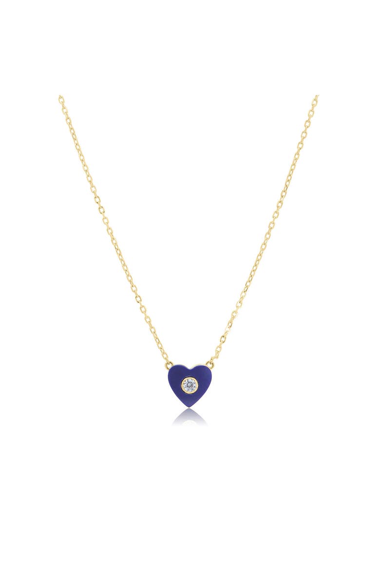 Lapis CZ Single Heart Necklace, Main, color, Lapis