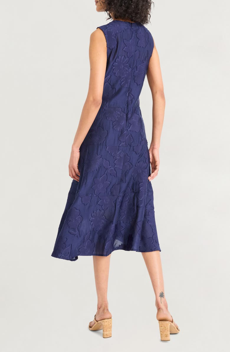 Luxely Jacquard A-Line Midi Dress, Alternate, color, Evening Blue