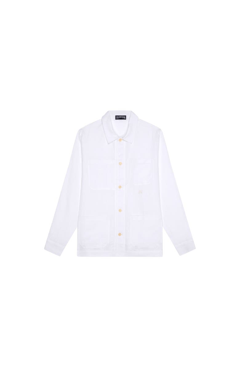 Vilebrequin Linen Solid Overshirt, Main, color, Blanc
