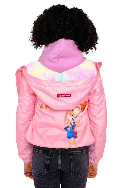 Members Only Girl's Midweight With Fur Lining Jacket In Pink