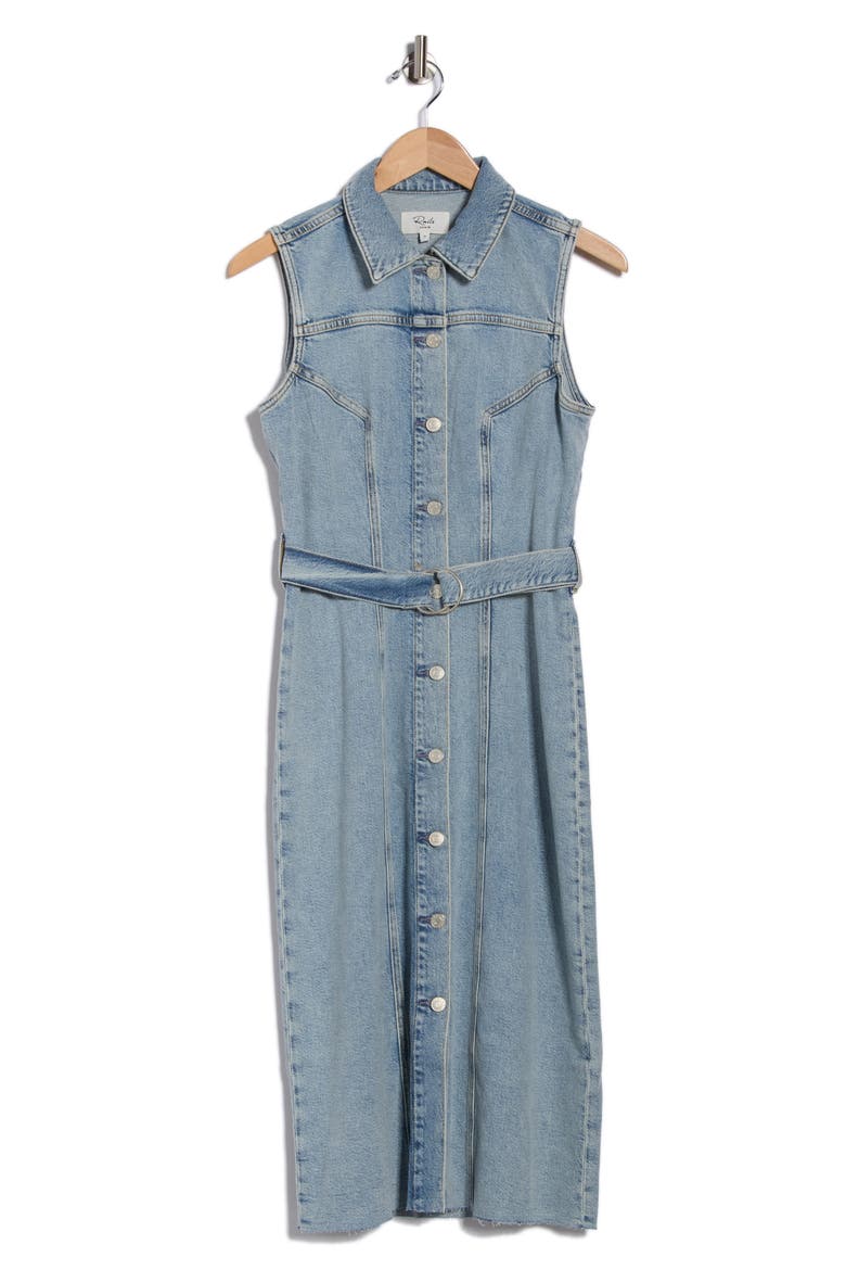 Costa Denim A-Line Dress, Alternate, color, LOW TIDE