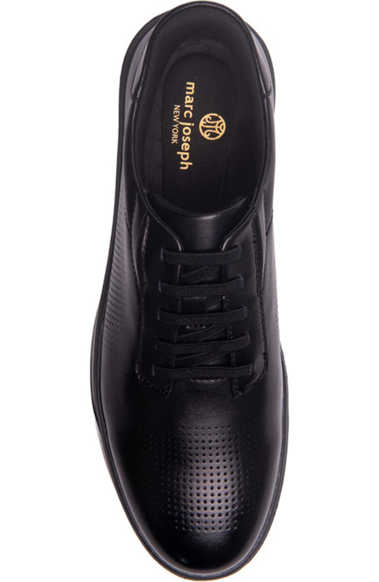 Marc Joseph New York Harbor Road Hands Free Technology Lightweight Leather Perforated Sneaker, Alternate, color, Black Napa Leather/Black Sole