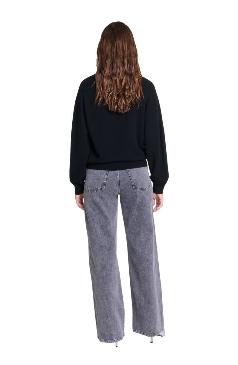 maje Knit sweater with rhinestone neck, Alternate, color, 