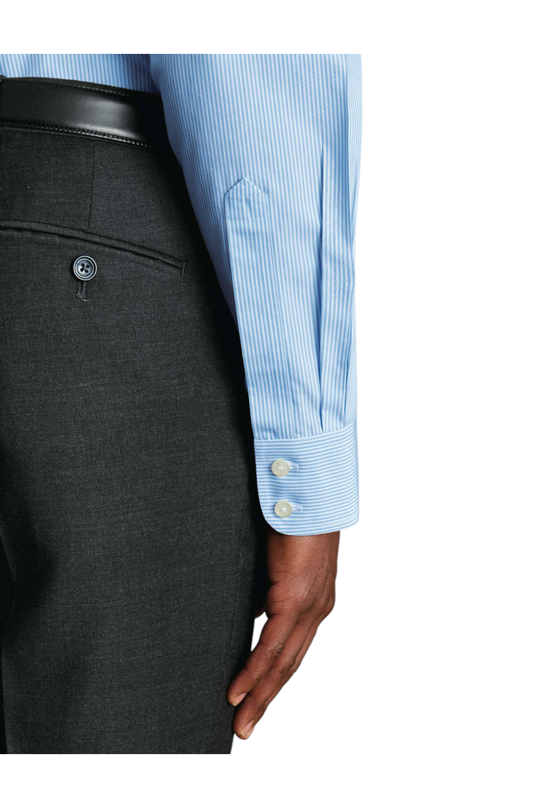 Non-Iron Bengal Stripe Shirt, Alternate, color, Sky Blue