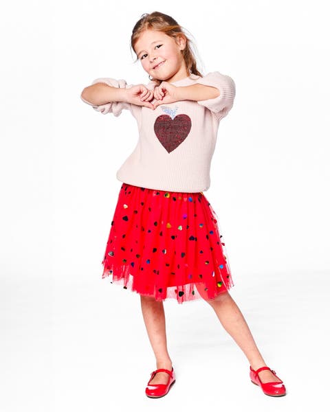 Knit Sweater with Sequin Heart (Little Kid & Big Kid)