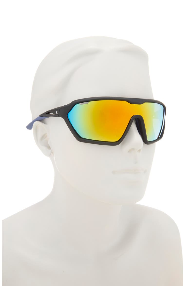 51mm Polarized Angular Shield Sunglasses, Alternate, color, RUBBERIZED BLACK