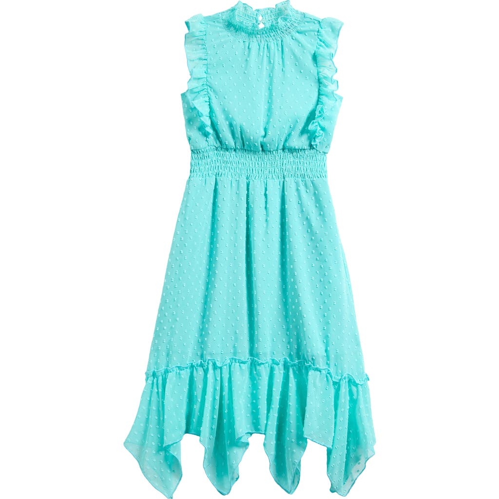 Ava & Yelly Kids' Clip Dot Hankey Maxi Dress In Blue
