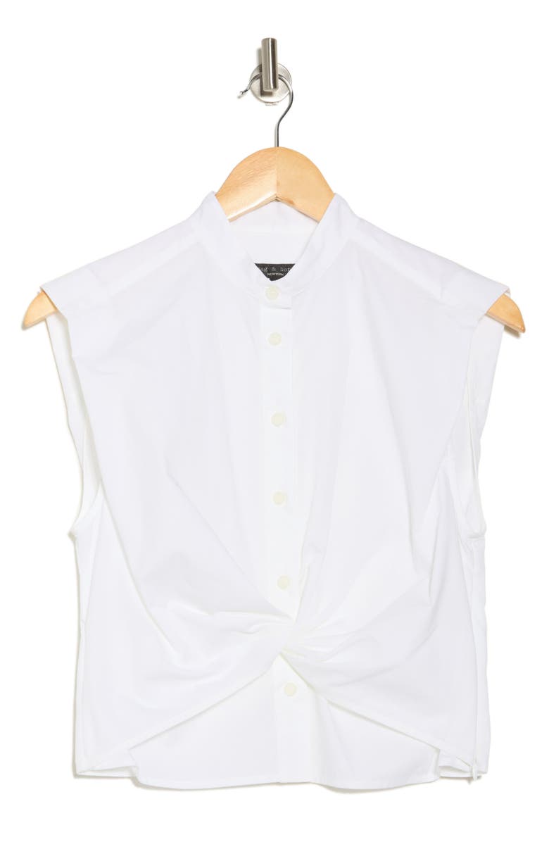 rag & bone Rita Sleeveless Poplin Shirt, Alternate, color, White
