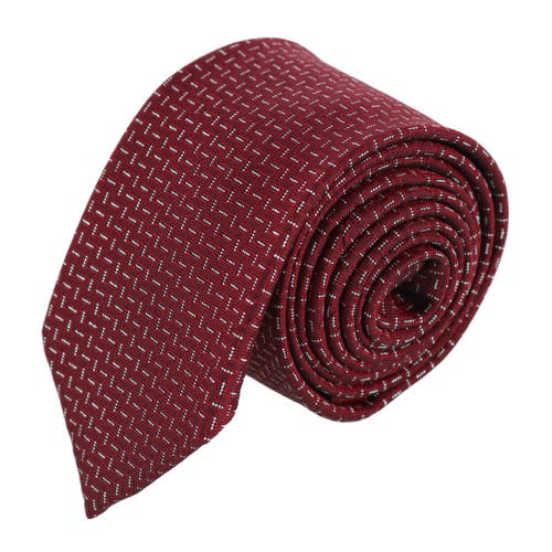 Trafalgar Baldwin Metallic Dash Silk Business Necktie In Red