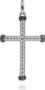 Gabriel & Co. Hampton Sterling Silver Black Spinel Cross Charm