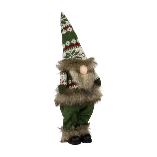 Northlight Standing Gnome With Knitted Outfit Christmas Figure In Green