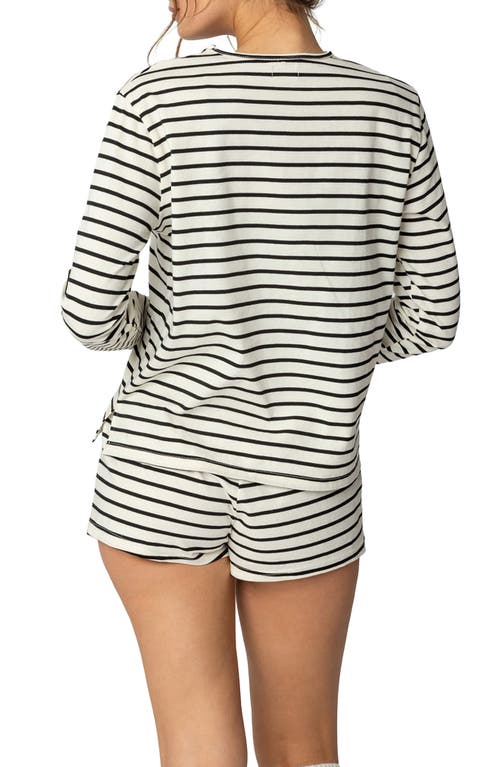 Shop Edikted Jordyn Stripe Long Sleeve T-shirt In Cream