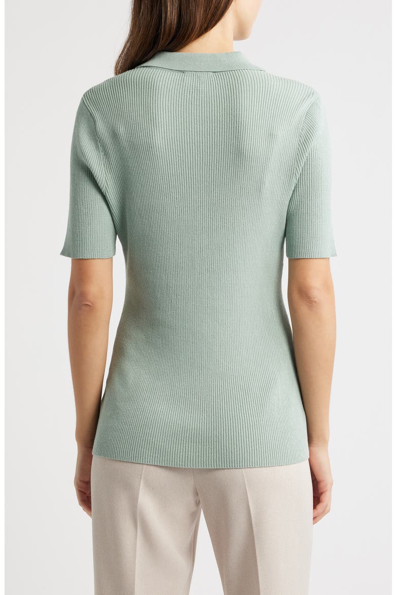 Rib Polo, Alternate, color, DUSTY AQUA