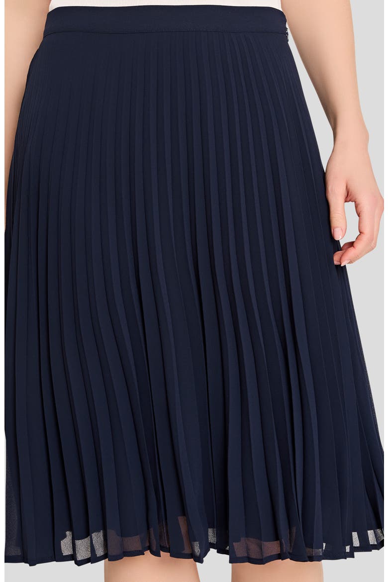Pleated Chiffon Skirt, Alternate, color, NEW NAVY