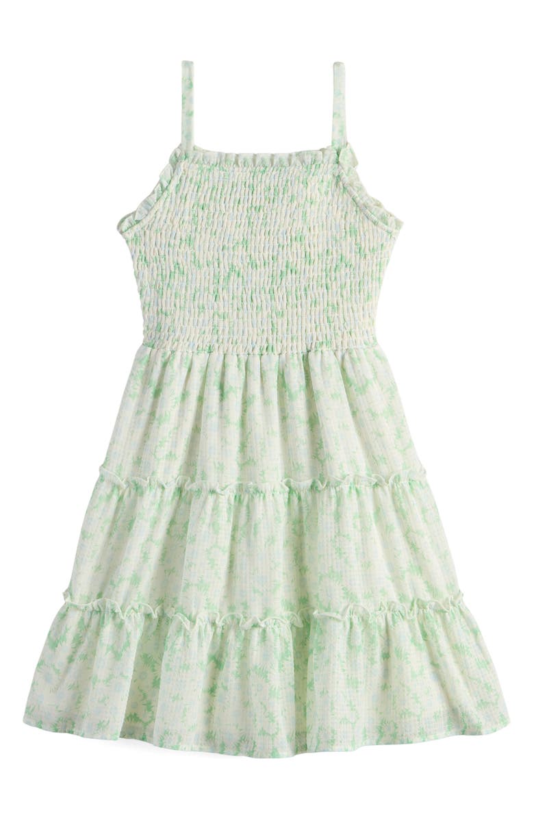 Nordstrom Kids' Floral Cotton Blend Sundress, Main, color, Green Screen Audrey Daisy