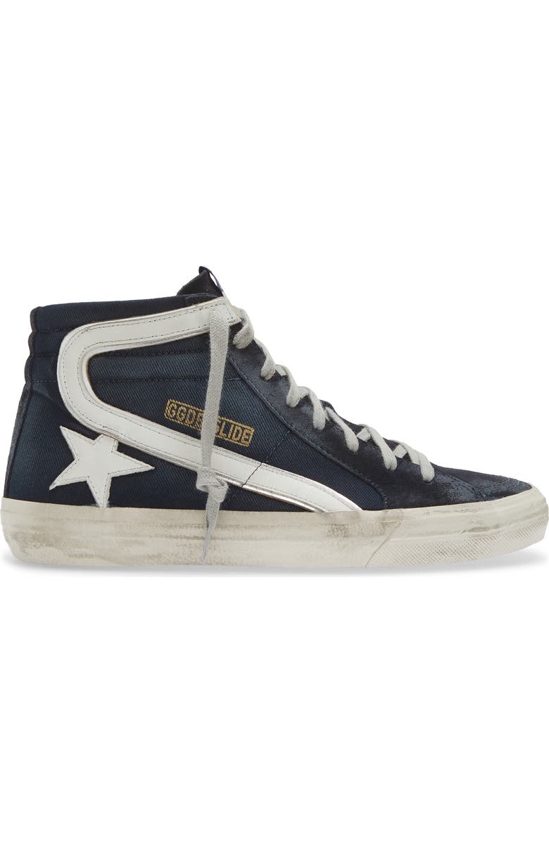 Golden Goose Slide Denim High Top Sneaker, Alternate, color,