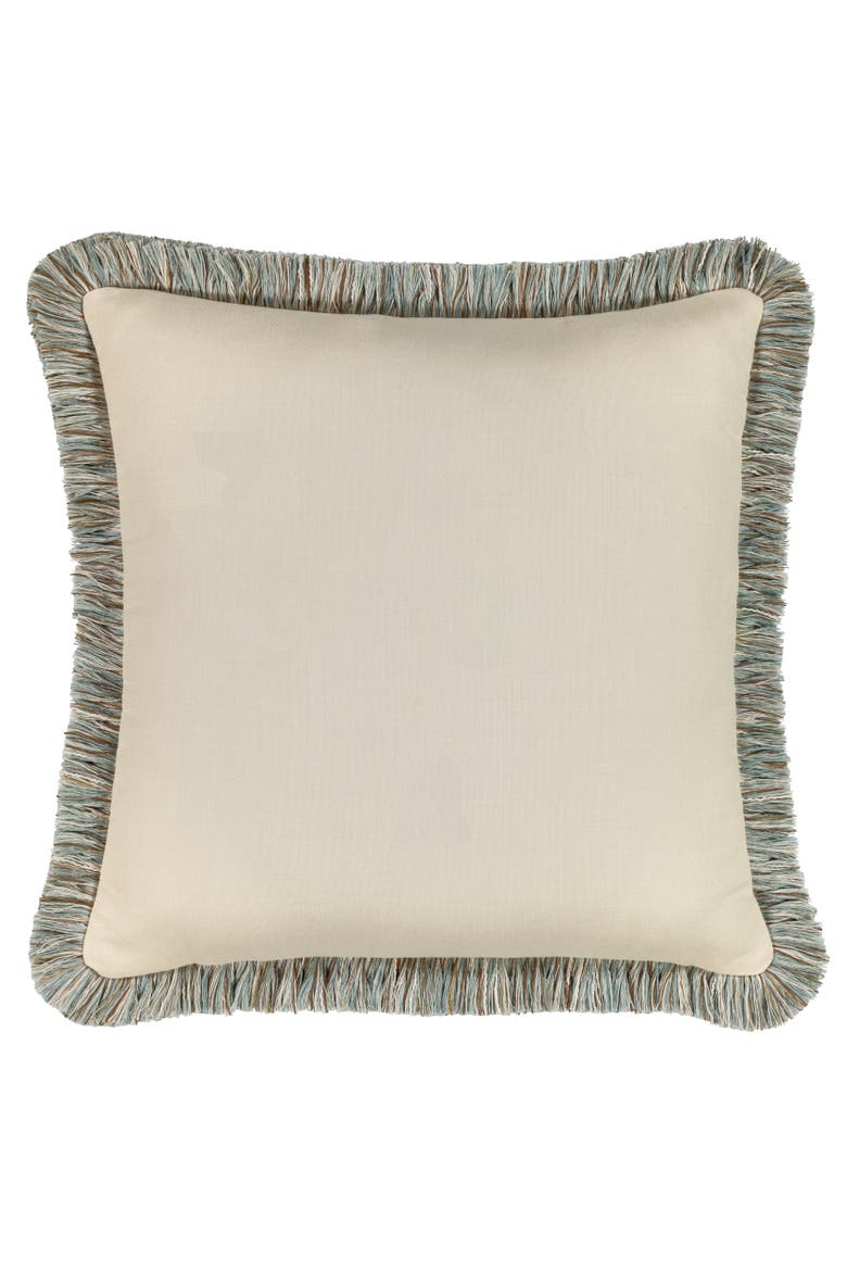 Dragonfly Jacquard Indoor & Outdoor Woven Fringed Accent Pillow, Alternate, color, Spa