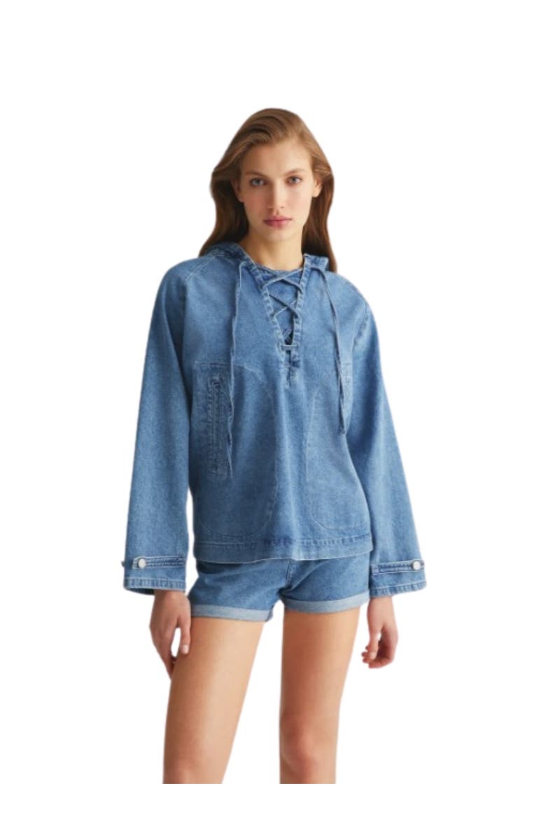 Labeca London Denim Hoodie, Main, color, 