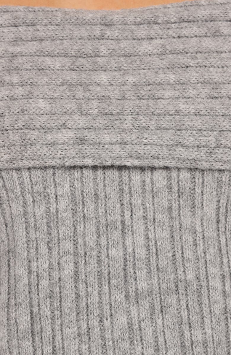 Petal & Pup Kenny Off the Shoulder Rib Sweater, Alternate, color, Light/Pastel Grey