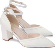 Kailee P Sally Satin Block Heels Wedding Shoes