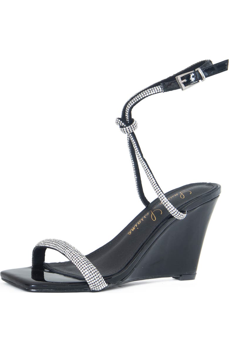 Lauren Lorraine Winnie Ankle Strap Wedge Sandal, Alternate, color, Black