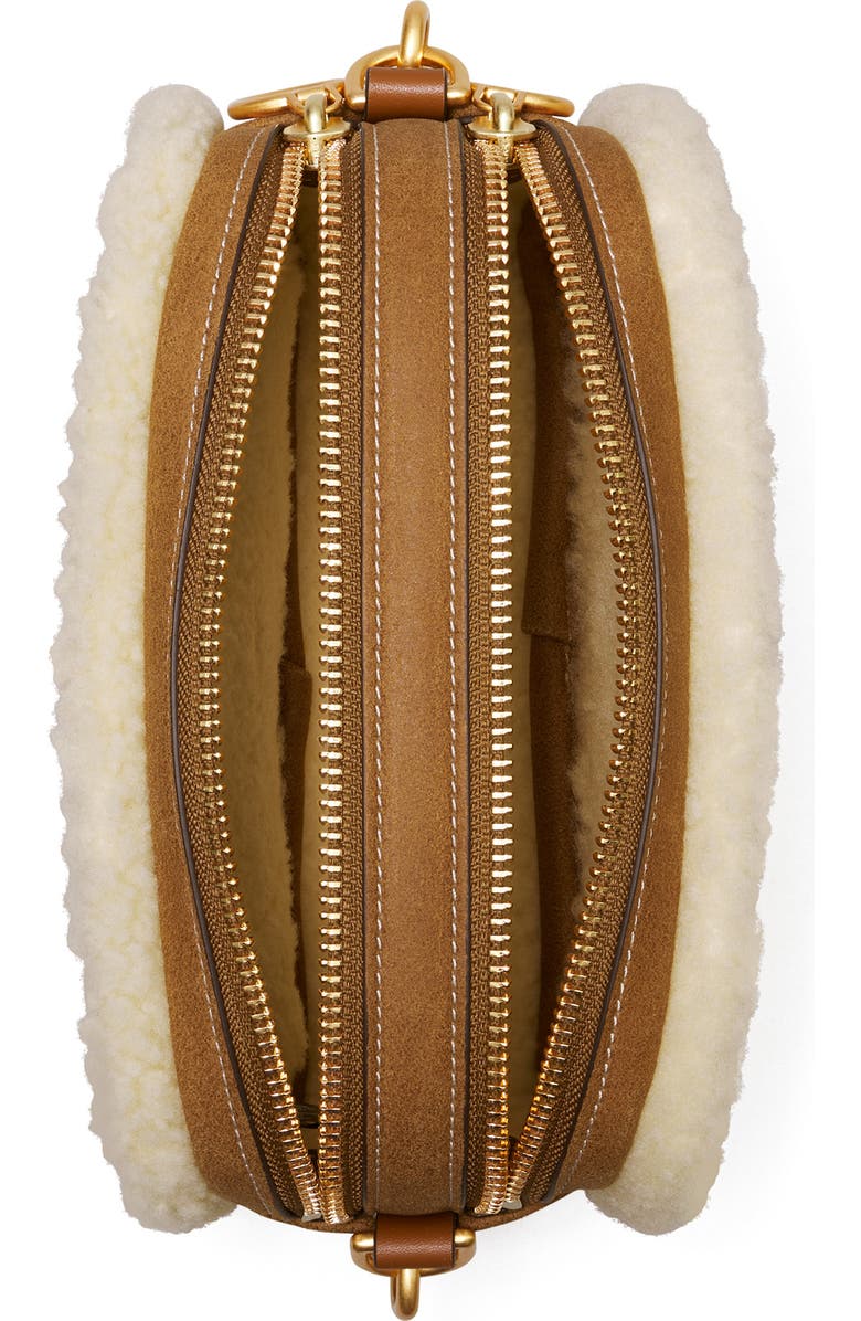 Tory Burch Perry Bombe Genuine Shearling Crossbody Bag, Alternate, color,