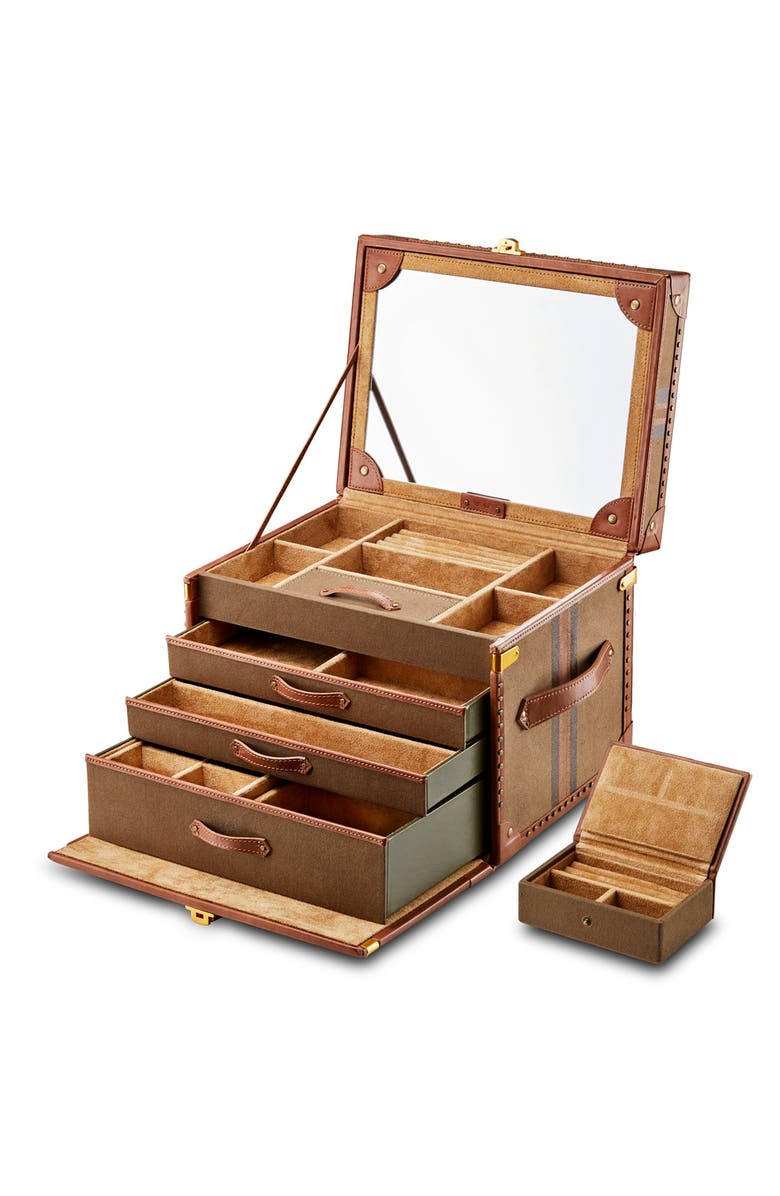 WOLF Ida Trunk Jewellery Box, Alternate, color, Khaki