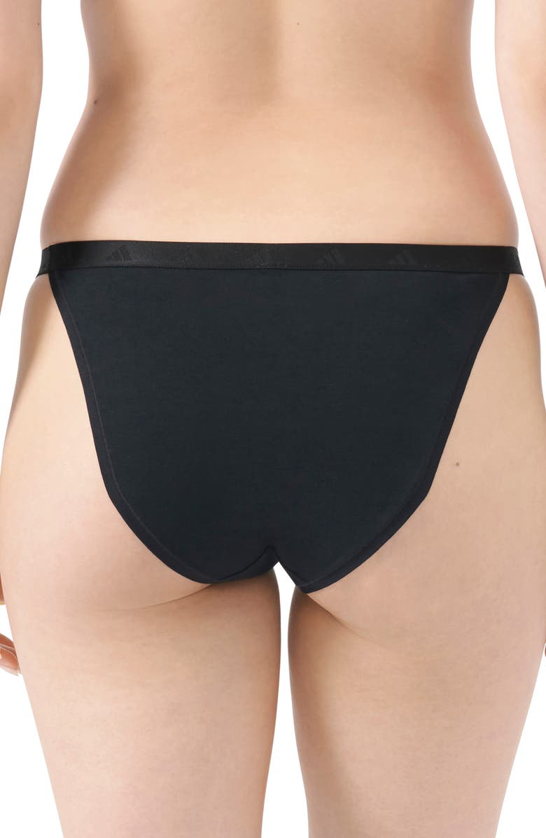 adidas Originals Set of 3 String Bikini Briefs, Alternate, color, Black