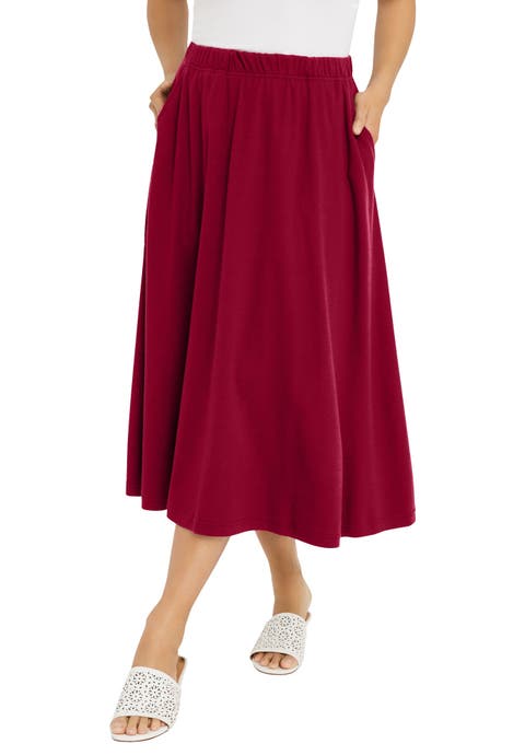 Soft Ease Midi Skirt (Plus Available)