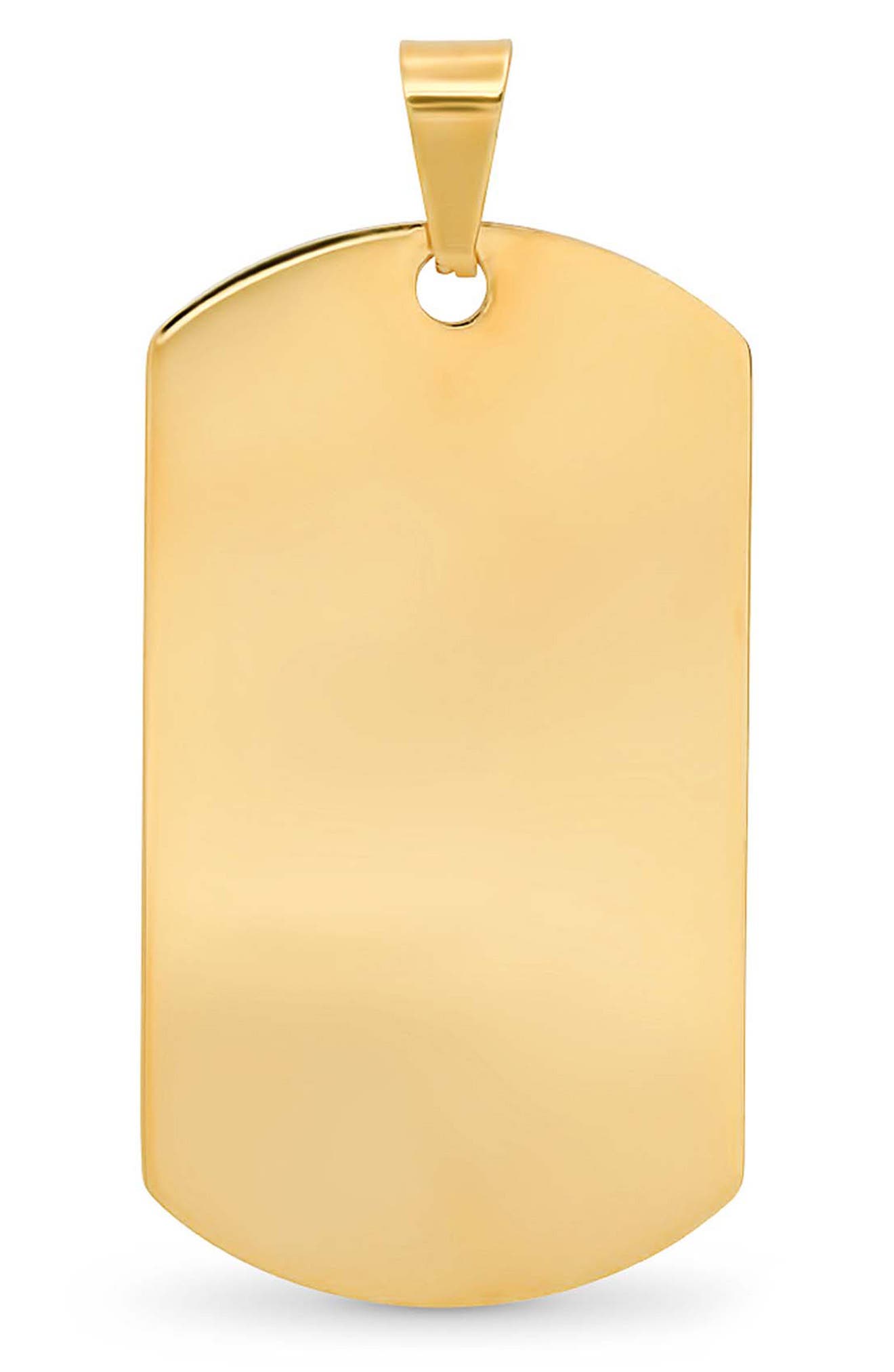 Men's 18k Gold Plate Dog Tag Pendant