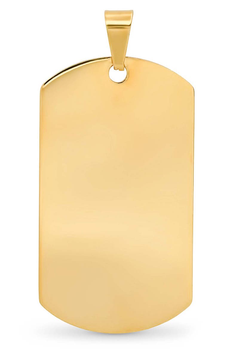 Men's 18k Gold Plate Dog Tag Pendant, Main, color, GOLD