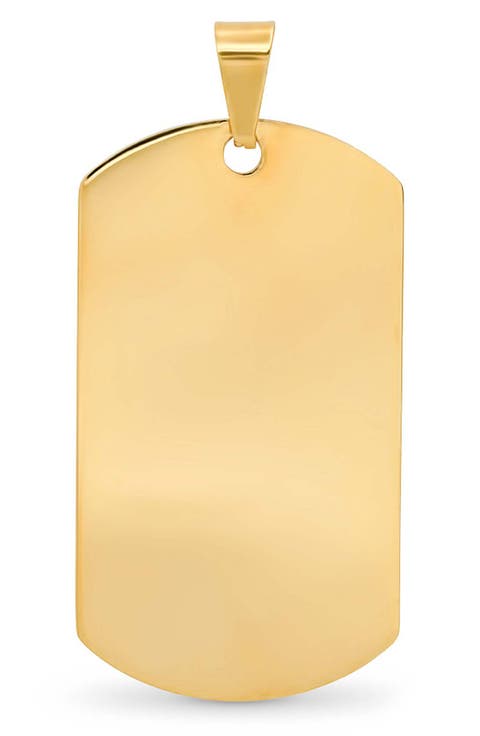 Men's 18k Gold Plate Dog Tag Pendant