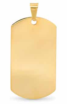 Men's 18k Gold Plate Dog Tag Pendant