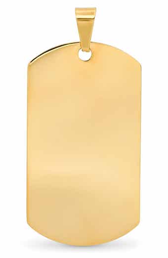 Men's 18k Gold Plate Dog Tag Pendant