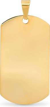 STEELTIME Men's 18k Gold Plate Dog Tag Pendant