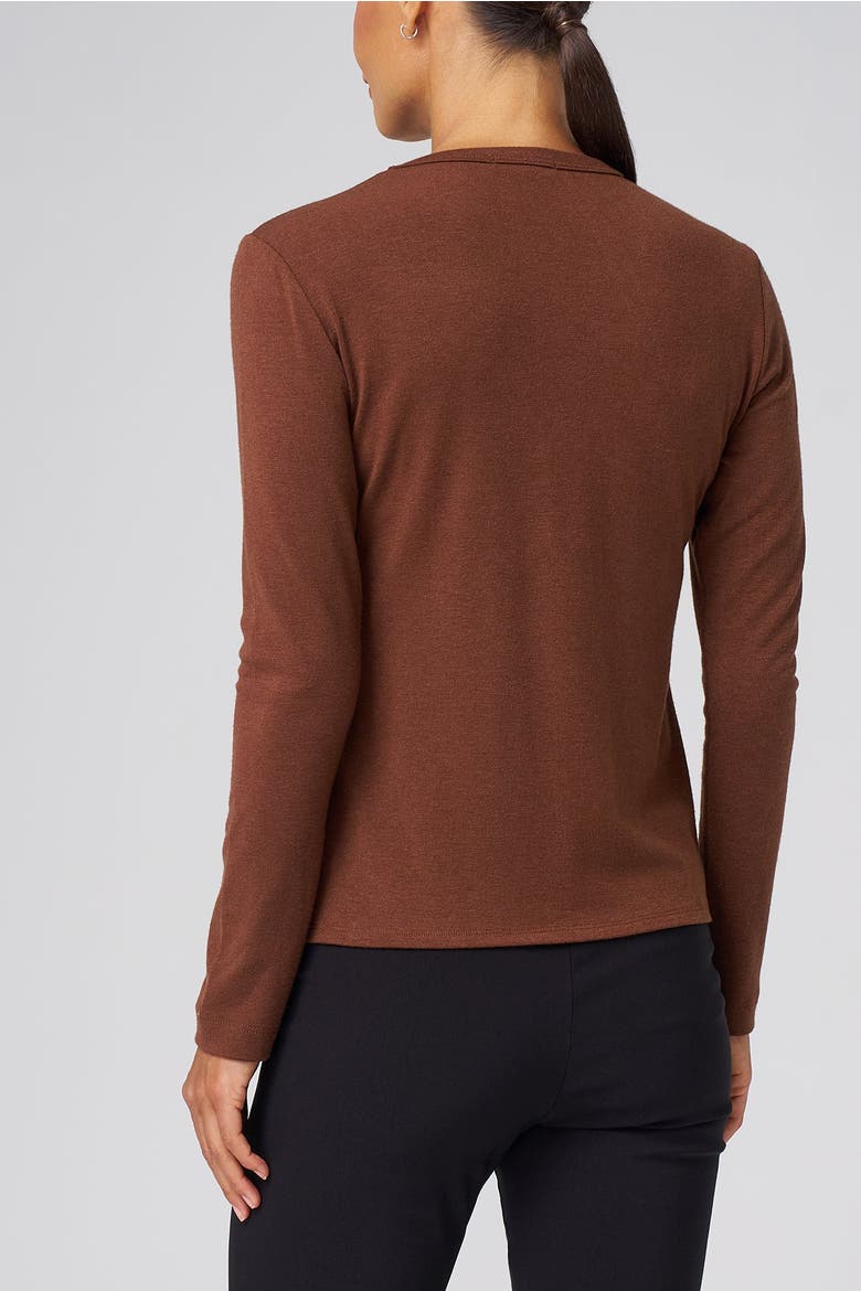Structured Knit Long Sleeve Tee, Alternate, color, Chestnut